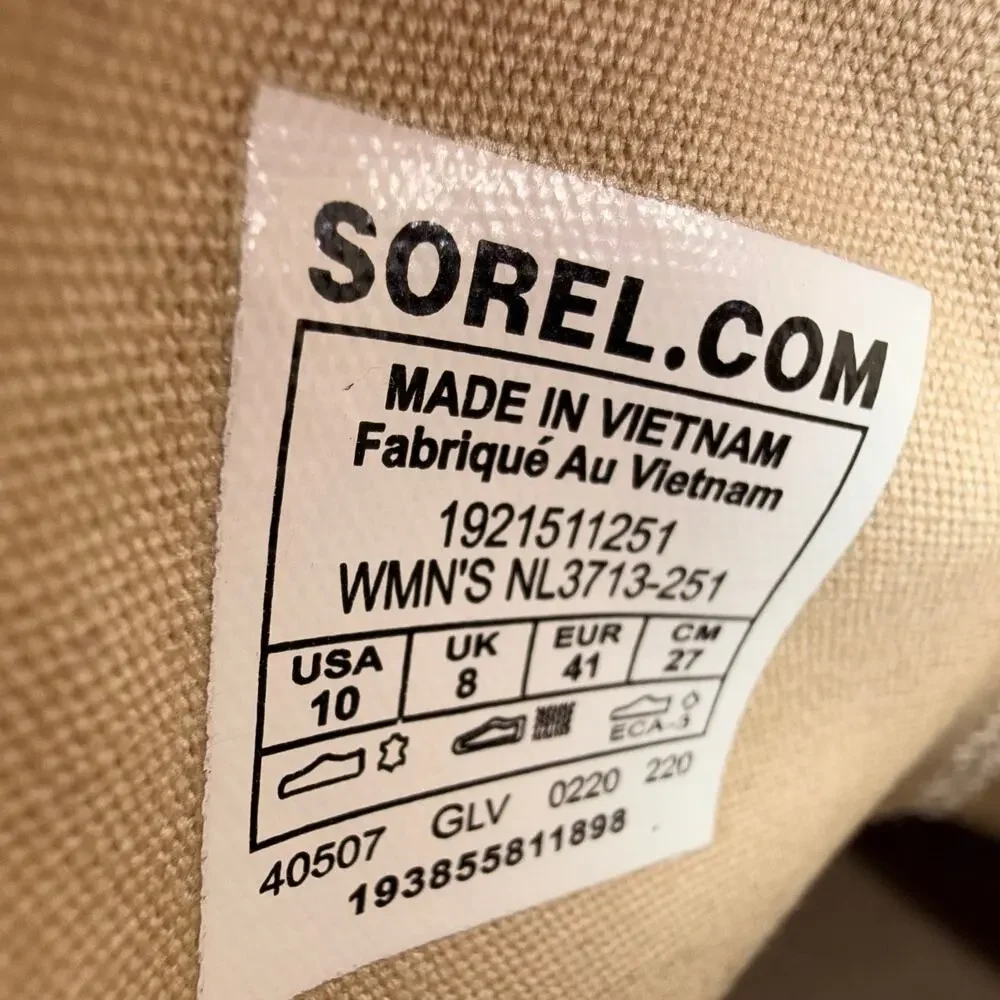 Sorel Cate Chelsea Boots Women’s 10 Beige Leather Waterproof Block Heel